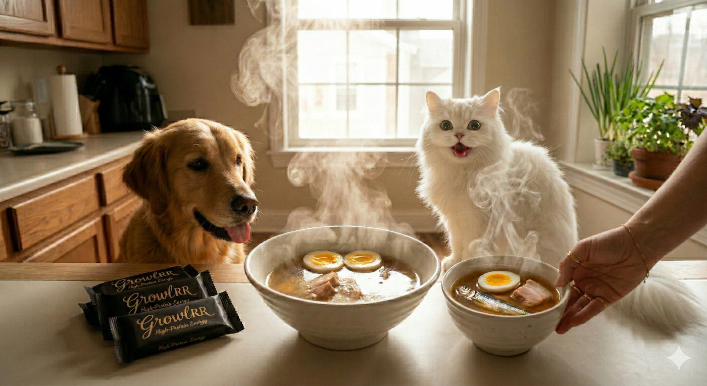 Happy Dog and Cat ready for Growlrr